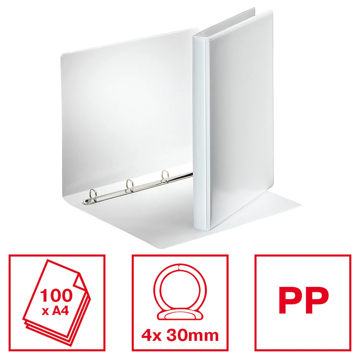 Esselte Essentials Panorama 49700 raccoglitore 4 anelli bianco 3 cm