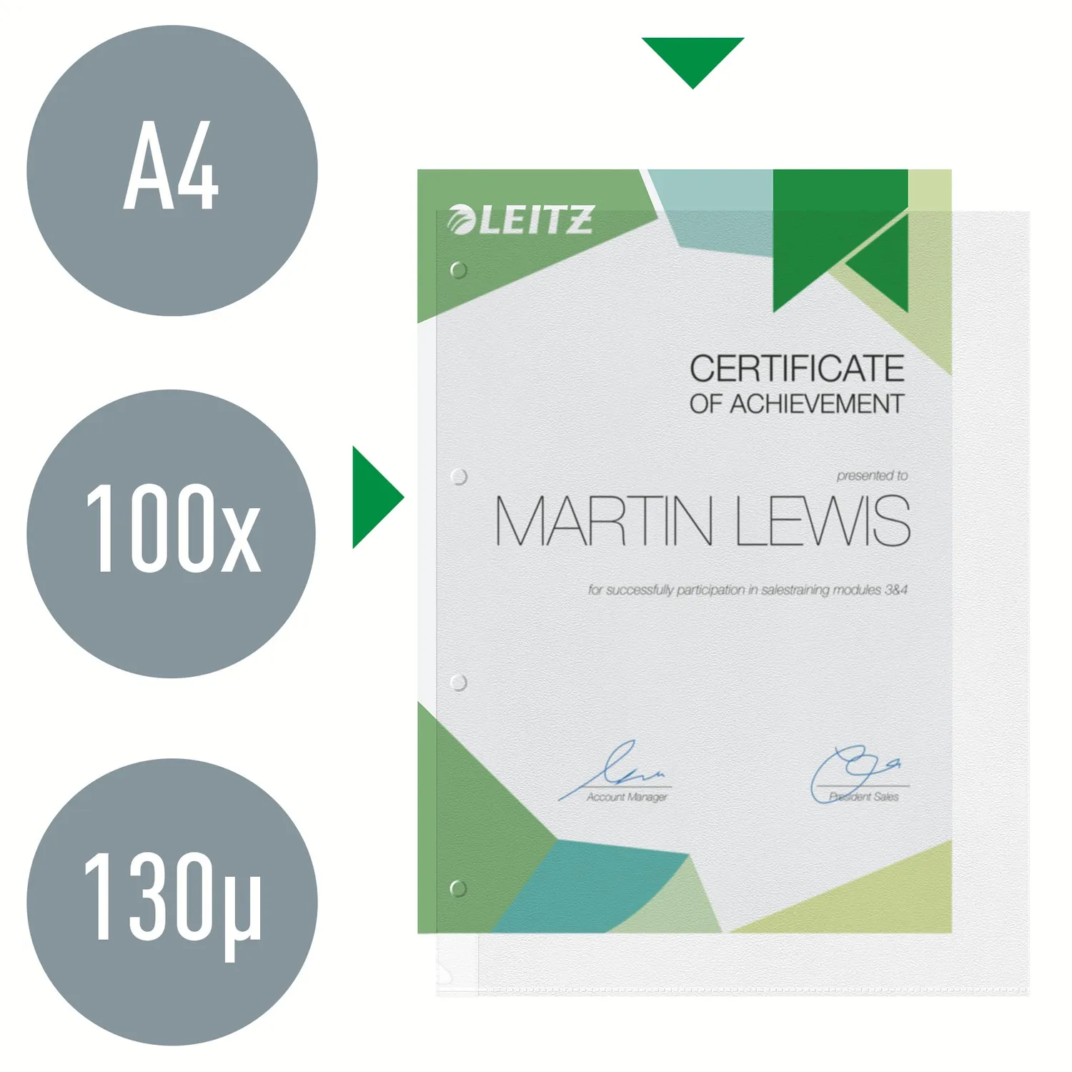 Leitz Cartellina portadocumenti A4 PP trasparente 0,13 mm