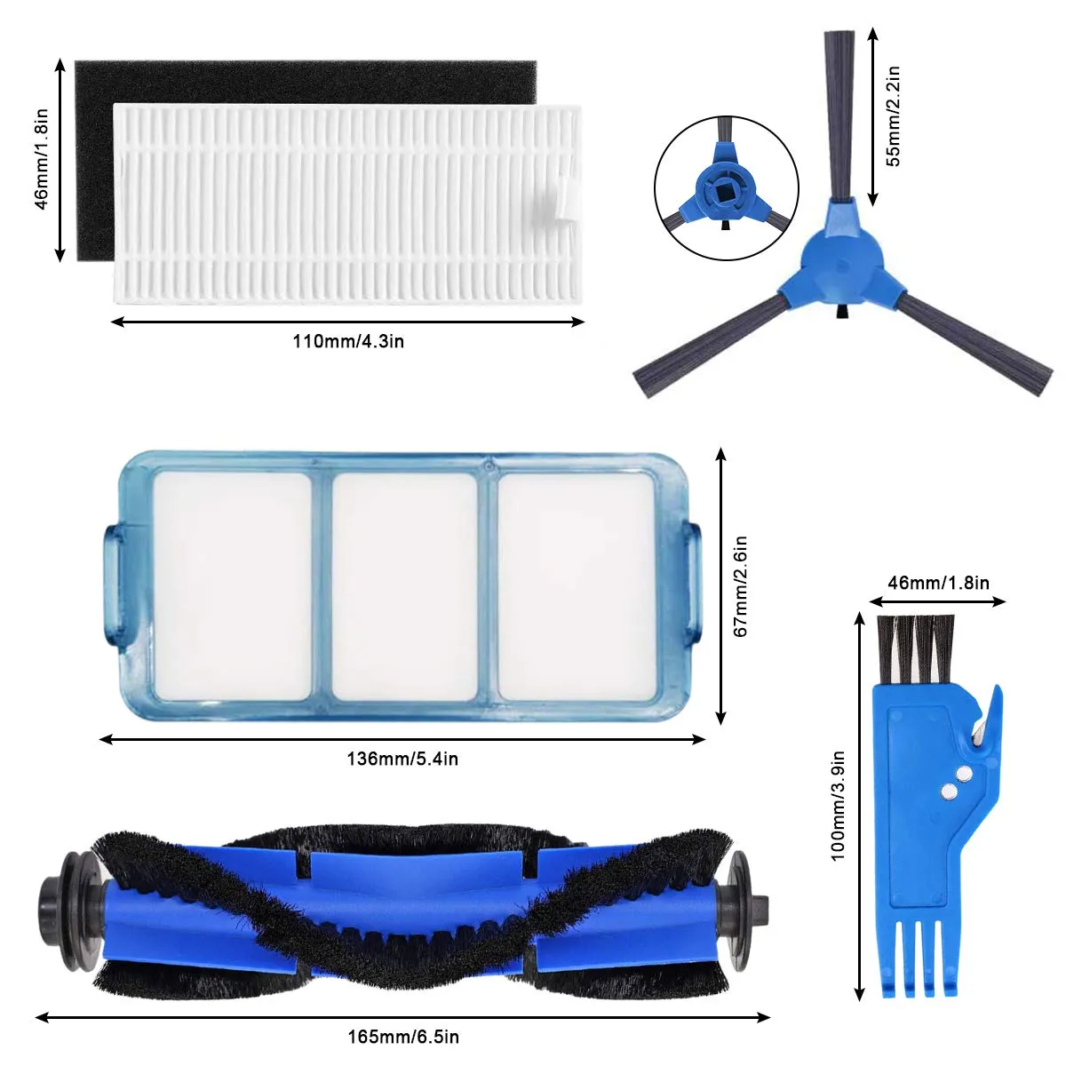 ABClife Kit Ricambi Robot Aspirapolvere Eufy 11S 19 Pezzi HEPA