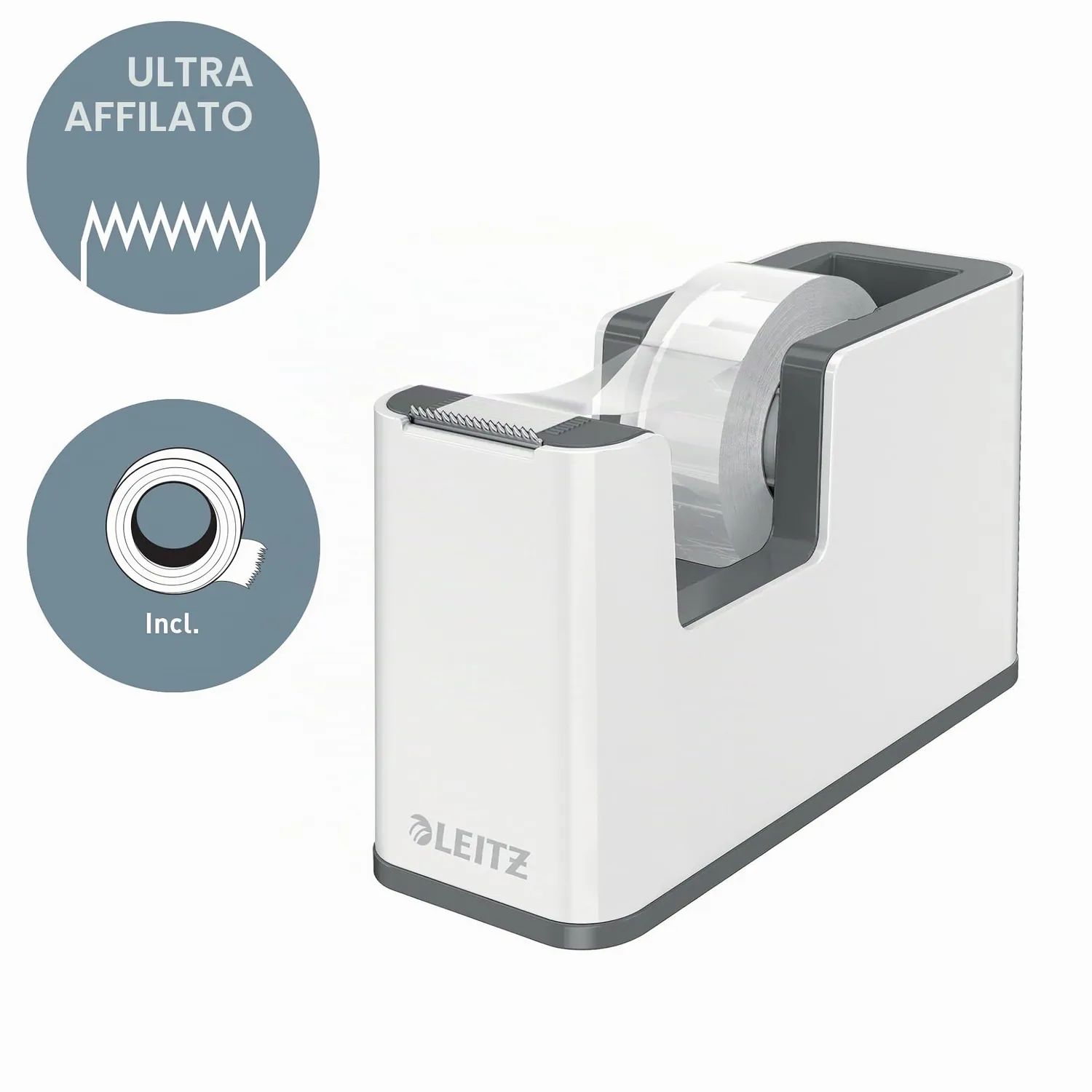 Leitz WOW 53641036 dispenser nastro adesivo bianco blu con rotolo
