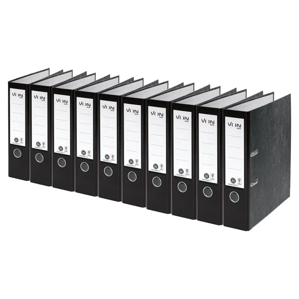 Leitz 10530095 raccoglitore 2 anelli nero 10 pezzi riciclato