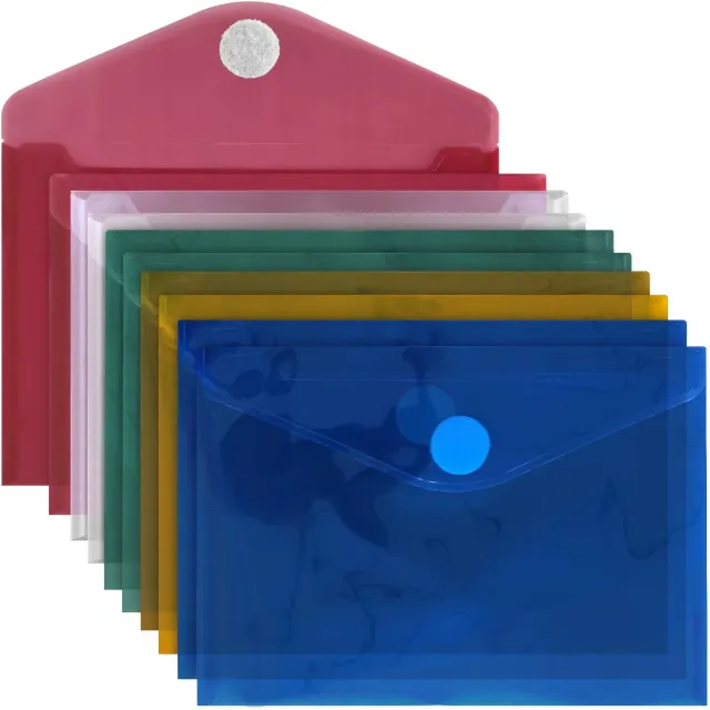 ACROPAQ Buste portadocumenti A6 10 pz con velcro assortite