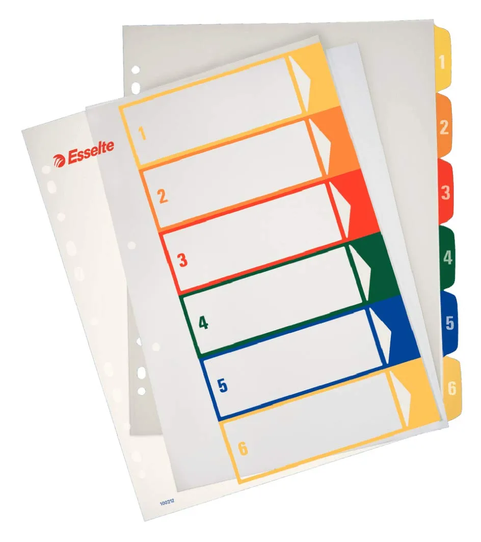 Esselte 1-10 rubrica divisori A4 Maxi 10 tasti colorati
