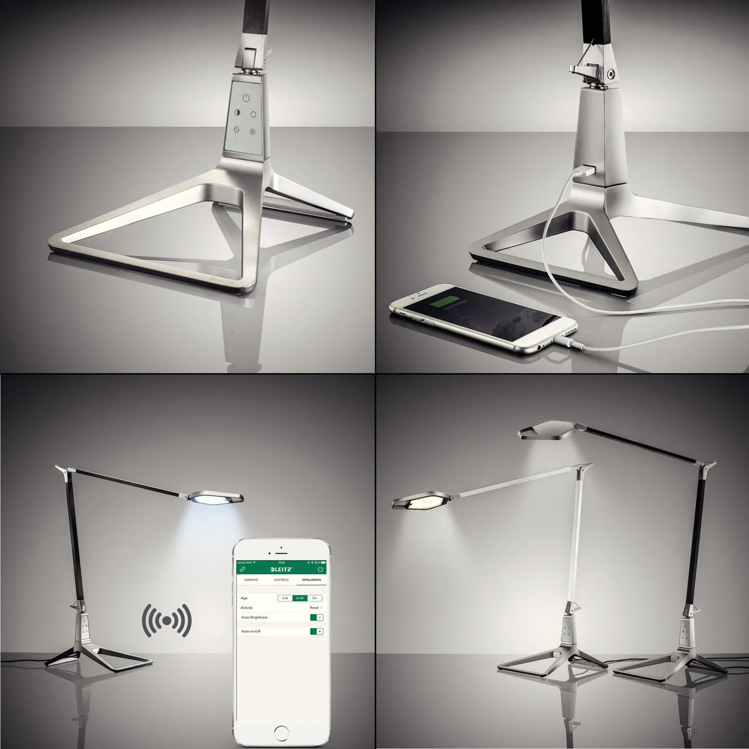 Leitz 62080004 lampada da scrivania LED bianco USB Bluetooth