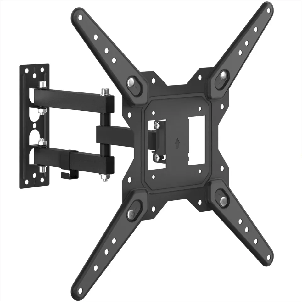 ACROPAQ Supporto TV da Parete Nero 55 Pollici VESA Inclinabile