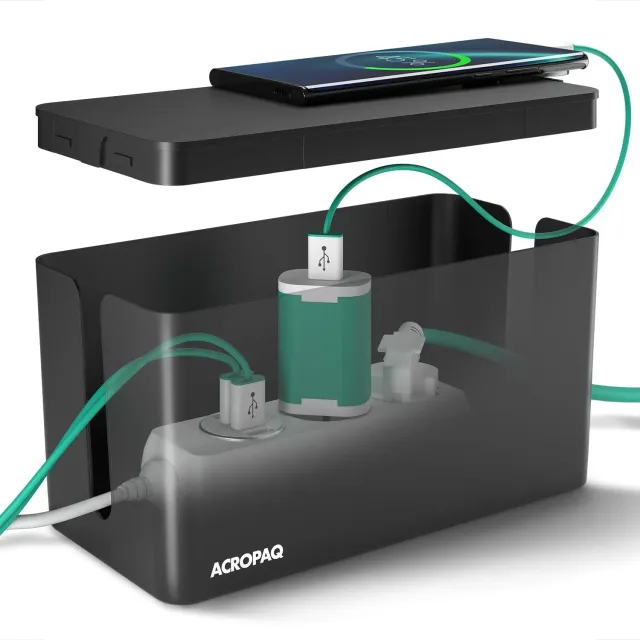 ACROPAQ Scatola Cavi Small Nera per Multipresa