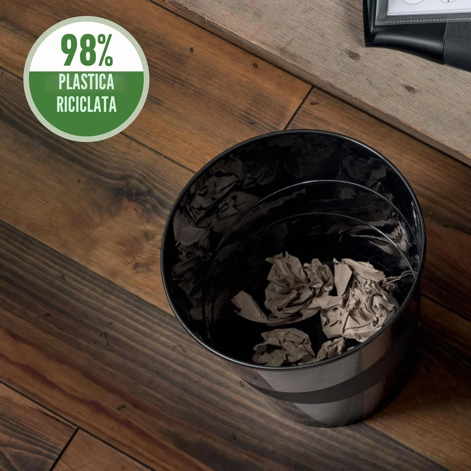 Leitz Recycle 53280095 cestino gettacarte 15 L nero riciclabile