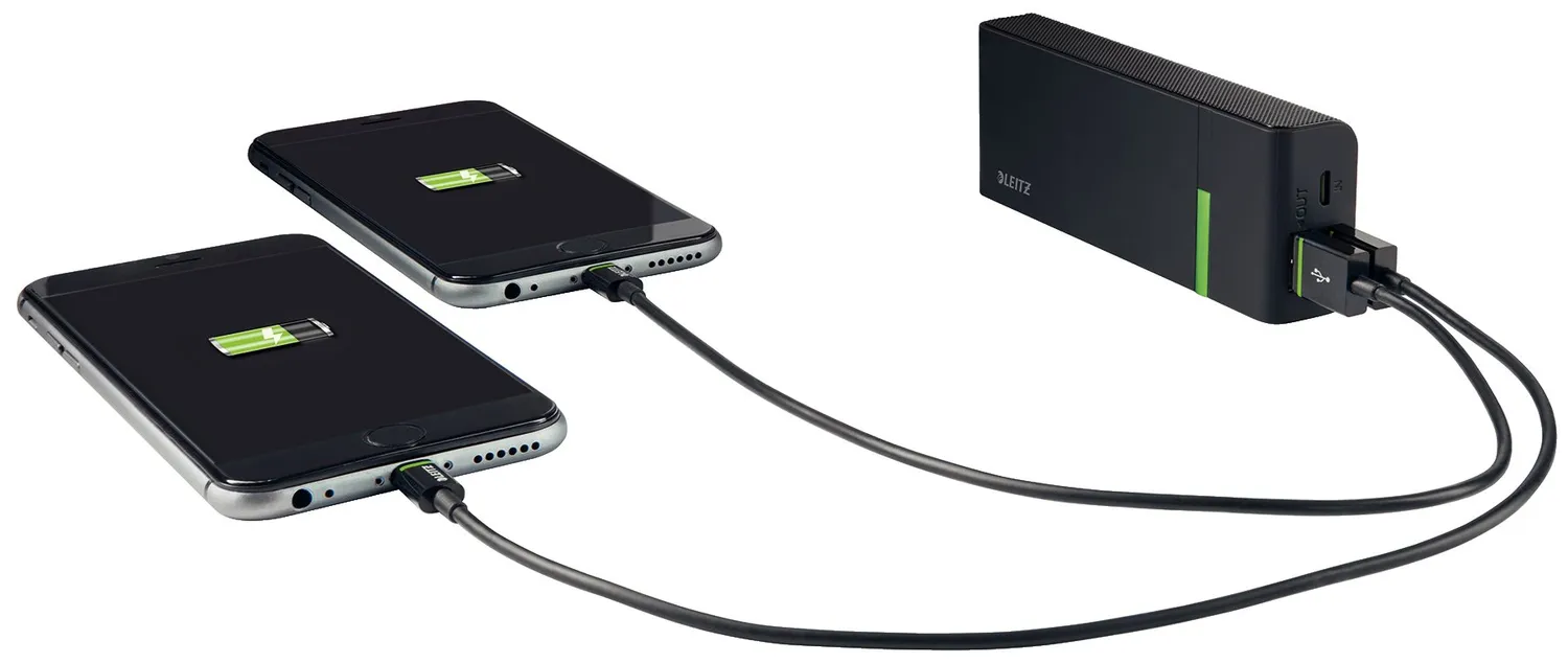 Leitz HiSpeed 63120095 powerbank 5200 mAh nero 2 USB