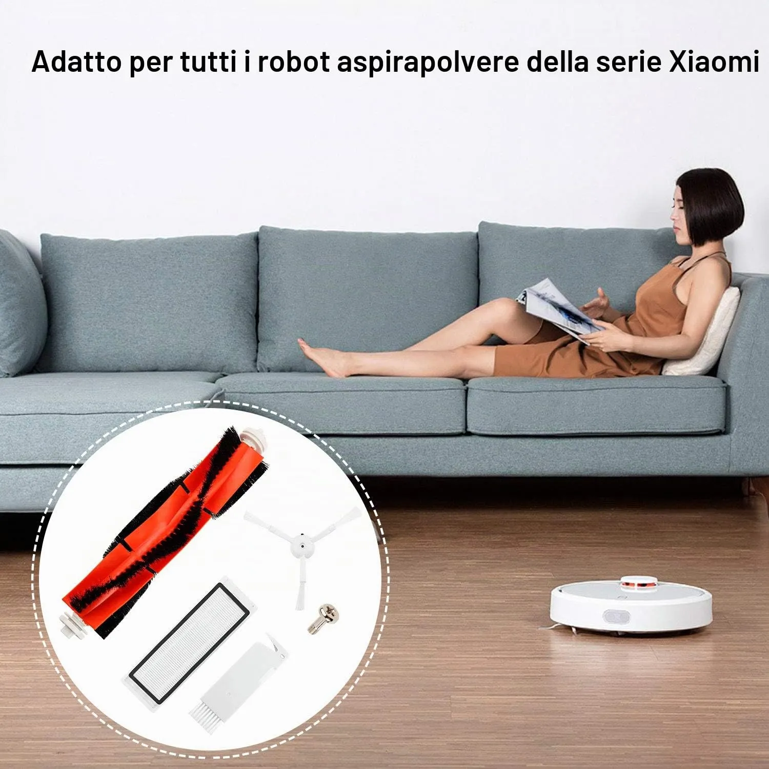 ABClife Kit Ricambi Xiaomi S50 S51 Aspirapolvere Robot 13 Pezzi HEPA