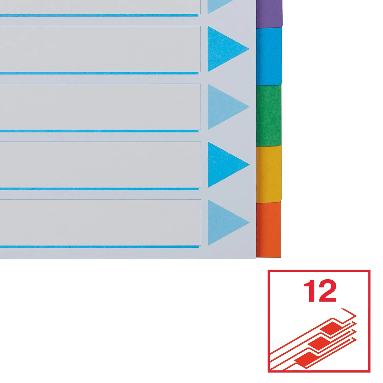 Esselte divisori A4 12 tasti multicolore cartoncino 100194