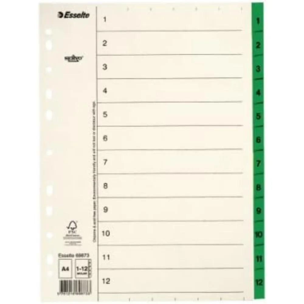 Esselte Mylar 100166 rubrica A-Z A4 multicolore