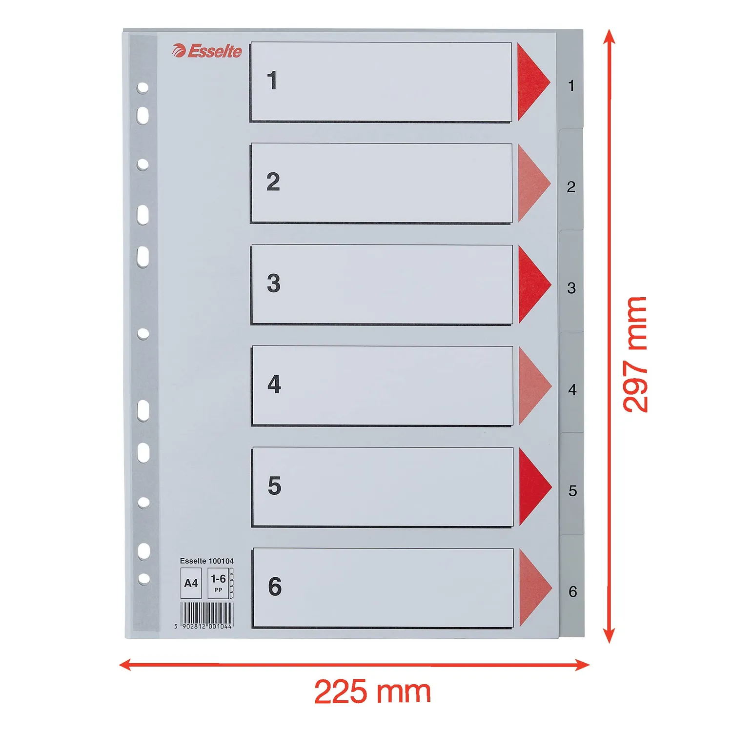 Oxford Esselte 100104 rubrica numerica 1-6 A4 grigio