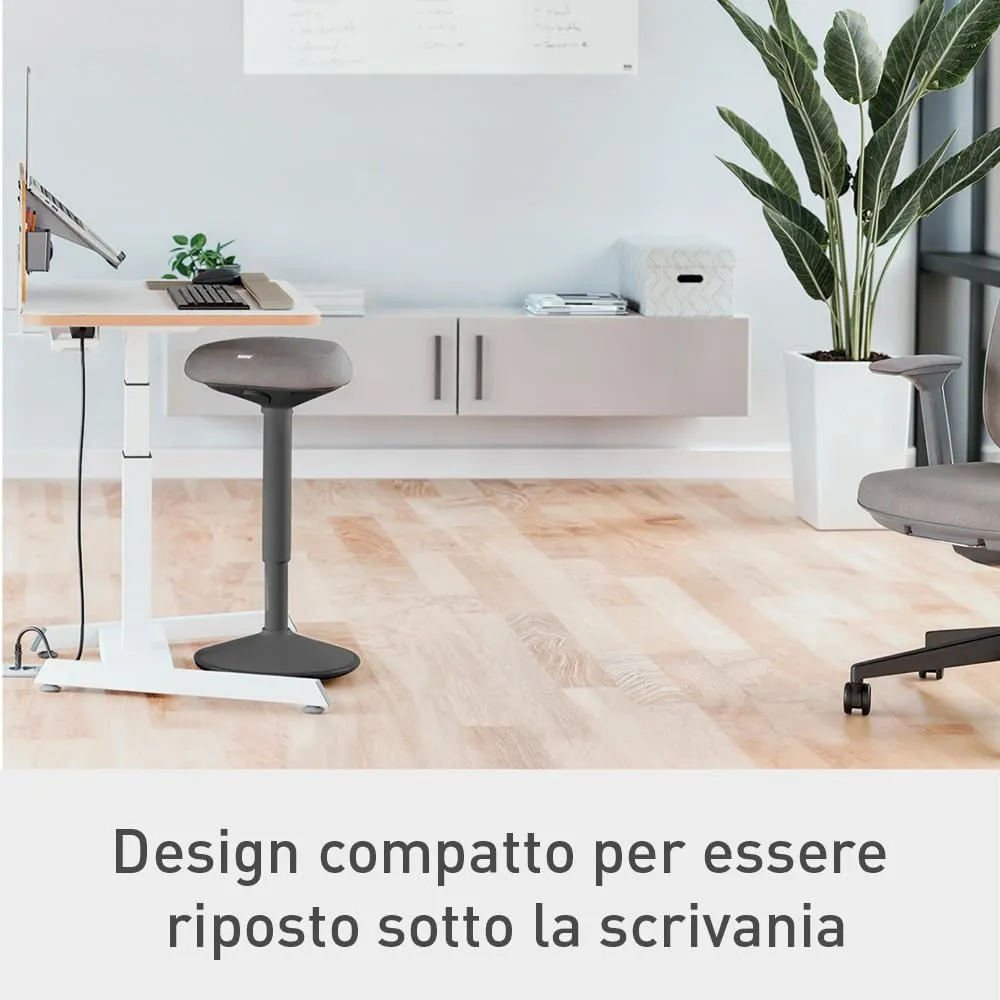 Leitz Ergo WOW Active 65450089 sgabello grigio scuro 57-82 cm
