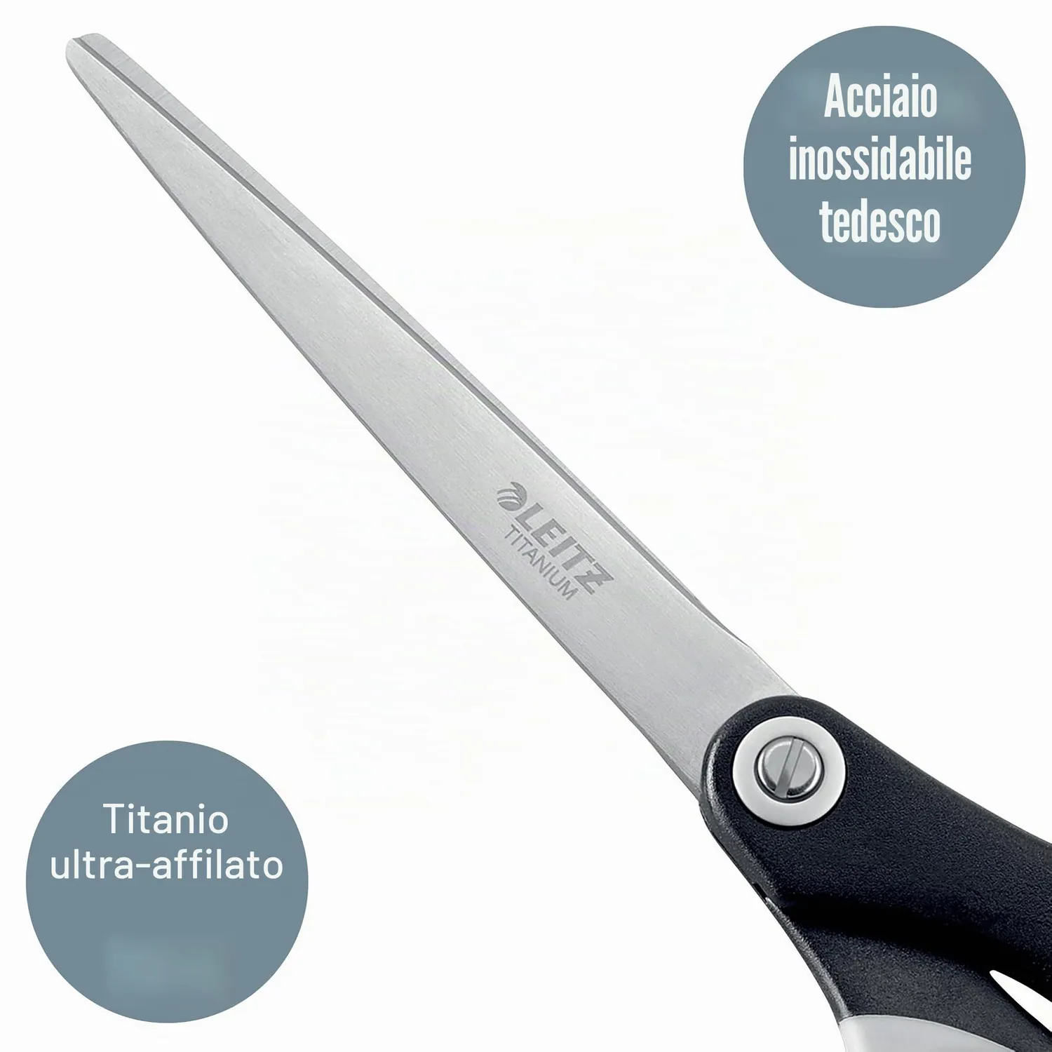 Leitz Ergo WOW 54166095 forbici titanio 180 mm nere