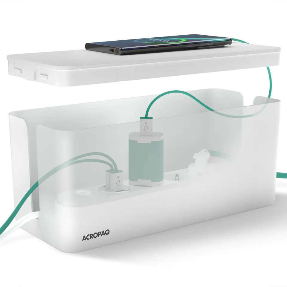 ACROPAQ Box Copricavi Medio Bianco organizer scrivania