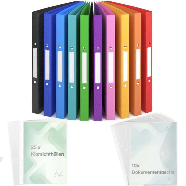 ACROPAQ raccoglitori anelli A4 12 pezzi Nature colori