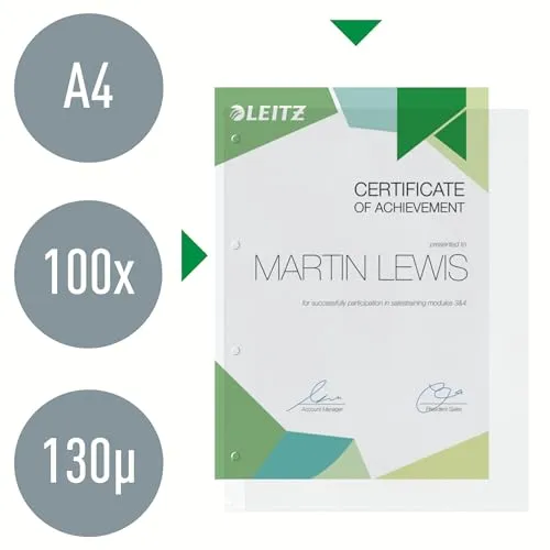 Leitz Cartellina portadocumenti A4 PP trasparente 0,13 mm