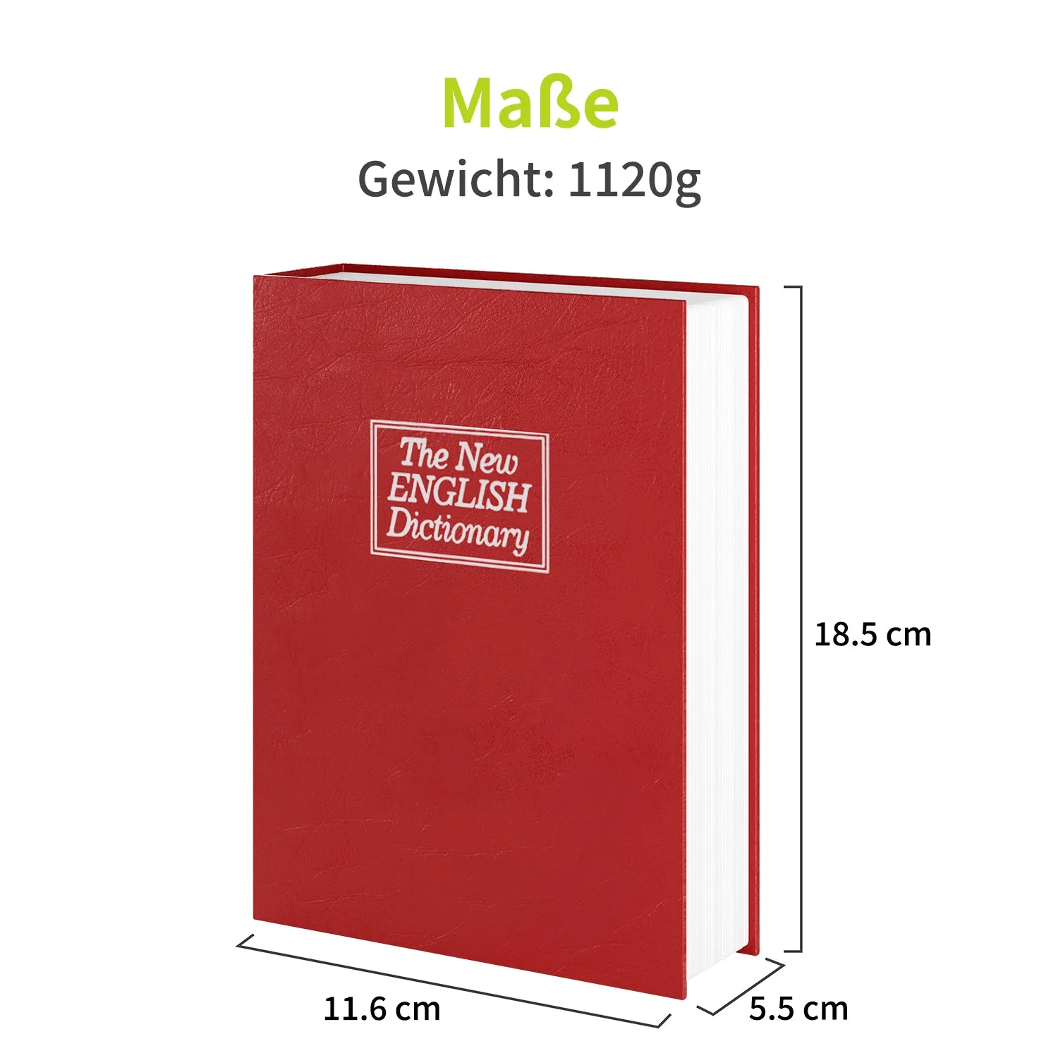Acropaq Cassaforte a Libro Piccola Rossa con Chiave