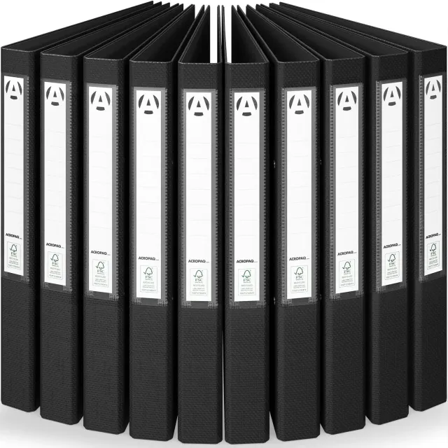 ACROPAQ Raccoglitori ad anelli A4 2 anelli 42 mm nero 10 pz