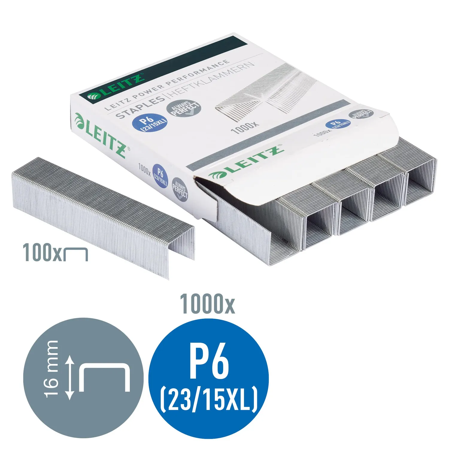 Leitz Power Performance P6 punti 23/15XL 1000 pz alta capacità