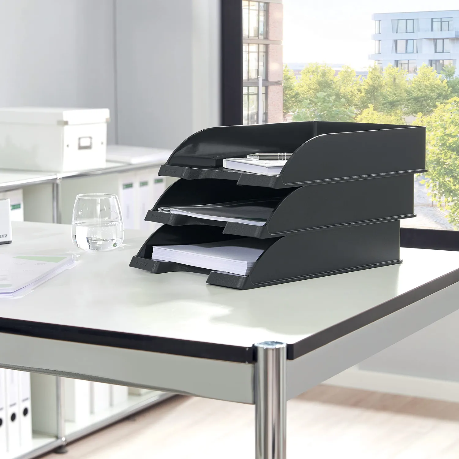 Leitz MyBox Plus 52270085 vaschette A4 grigie 3 pezzi