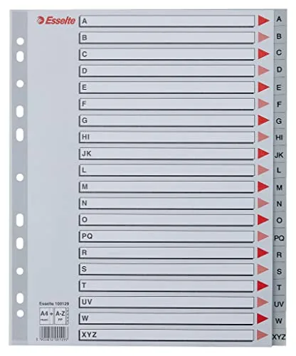 Esselte 100112 rubrica alfabetica A4 grigia A-Z