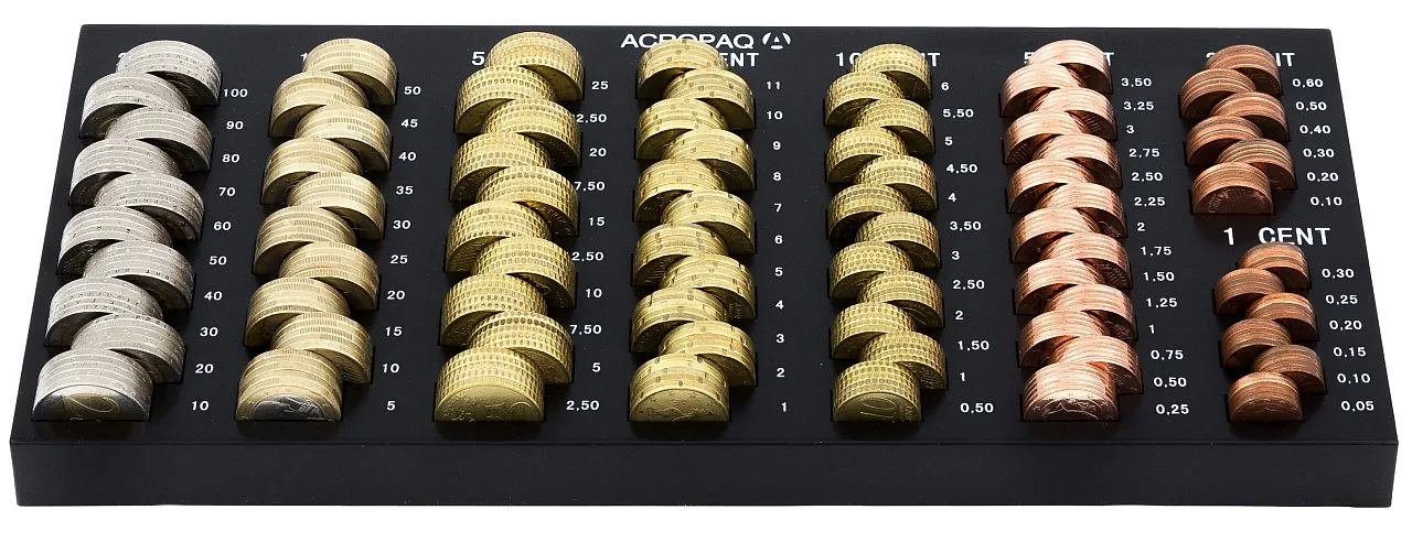 ACROPAQ ACCT1 Vassoio Contamonete 8 Scomparti Nero