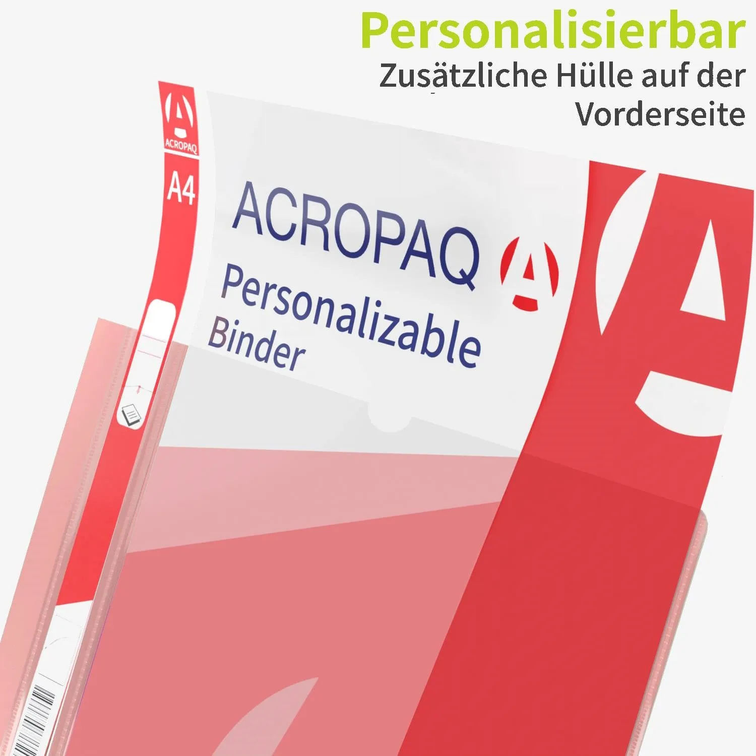 ACROPAQ Cartelline con Aletta A4 Rosa Pastello Naturale 10 Pezzi