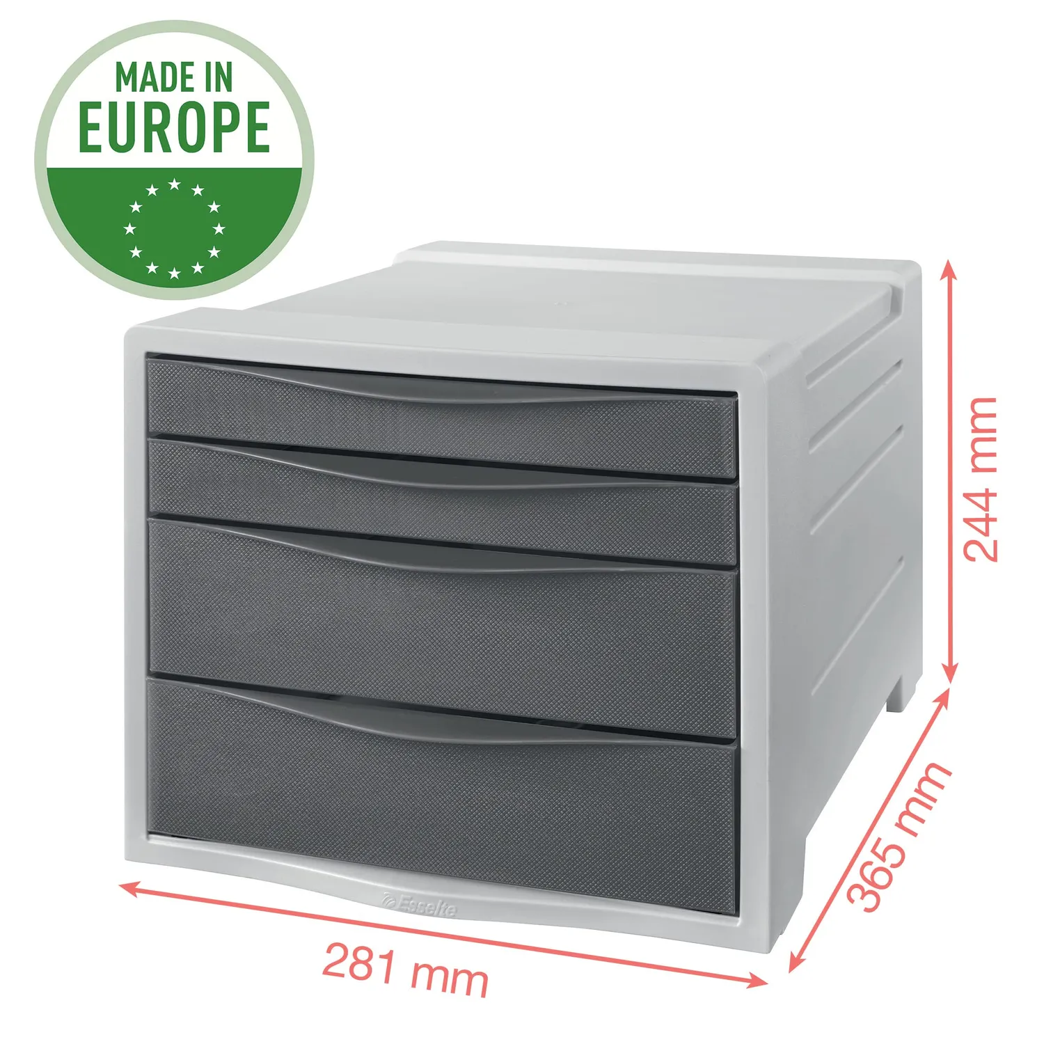 Esselte Colour'Breeze cassettiera 4 cassetti corallo traslucida