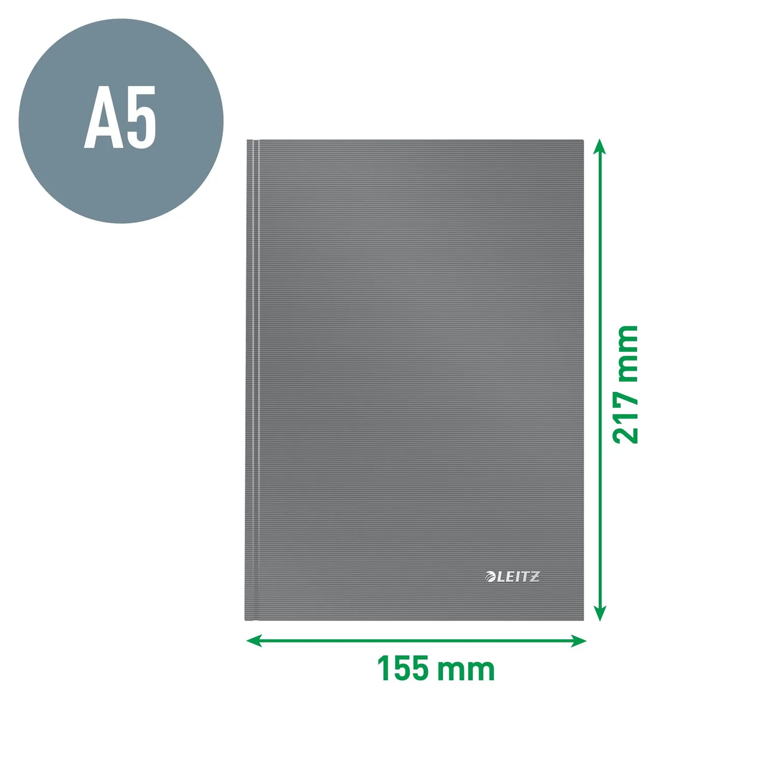 Leitz Solid 46660095 quaderno A5 a quadretti nero copertina rigida