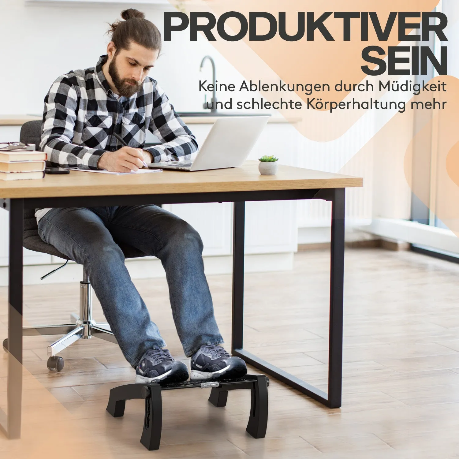 ACROPAQ poggiapiedi ergonomico massaggiante nero regolabile
