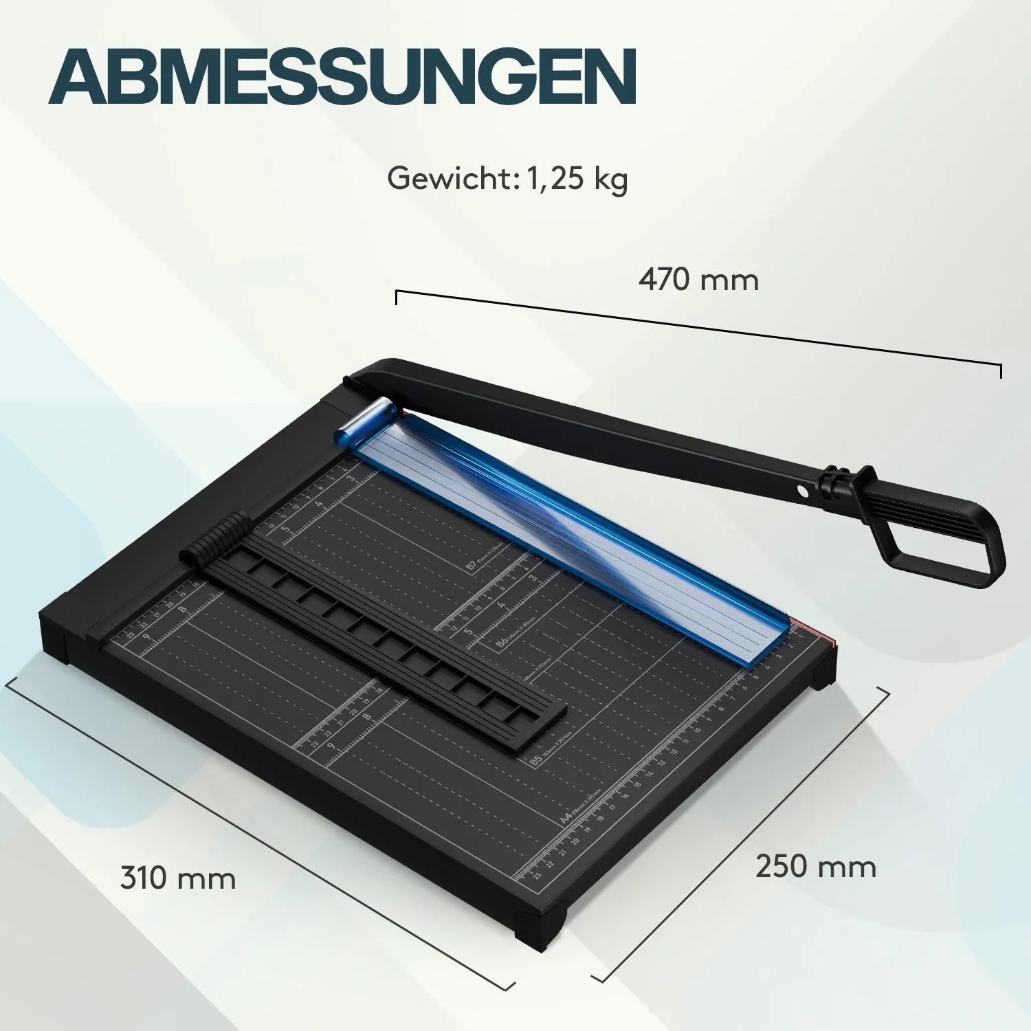 ACROPAQ taglierina carta A4 base metallo nera 8 fogli