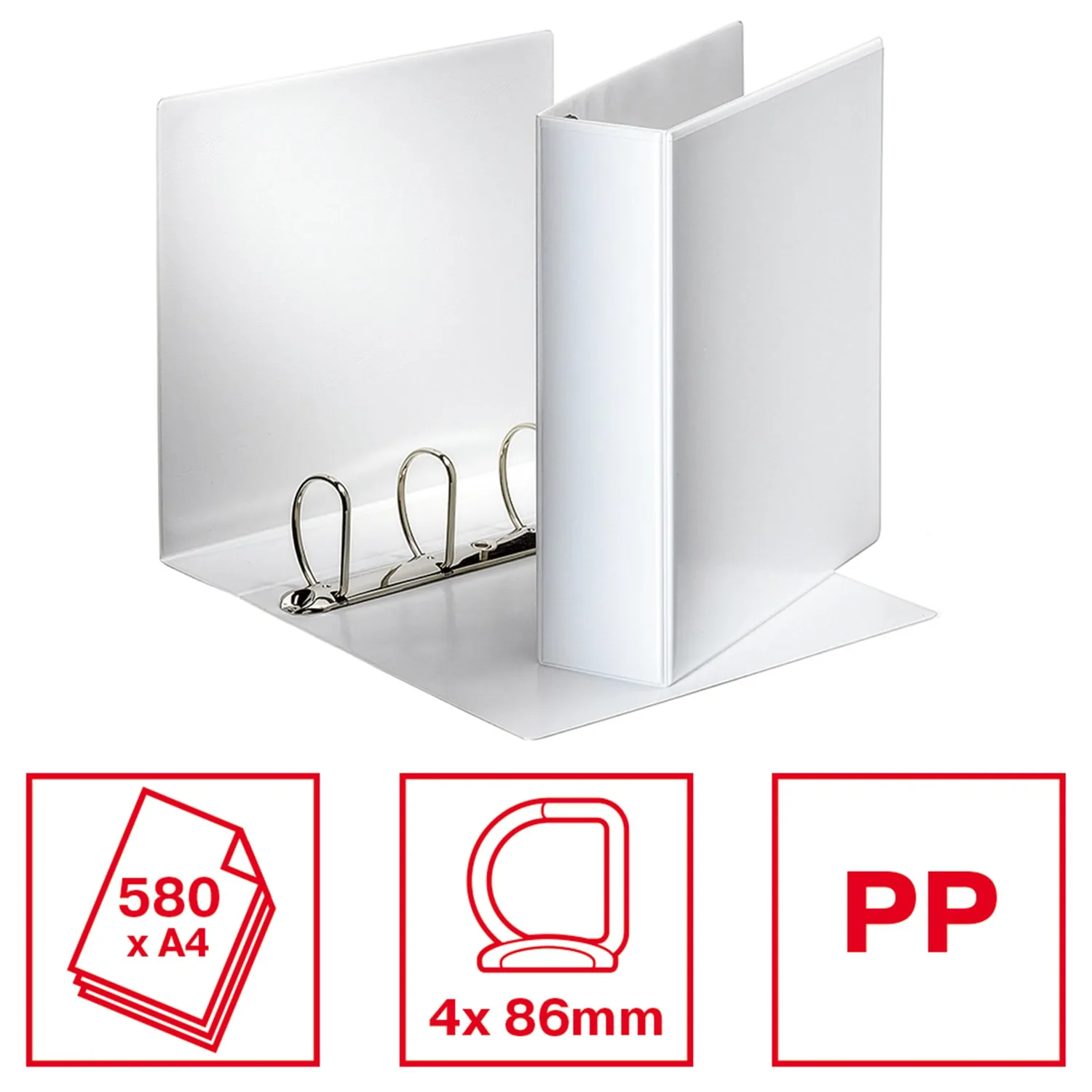 Esselte Essentials 49706 raccoglitore A4 dorso 9 cm bianco