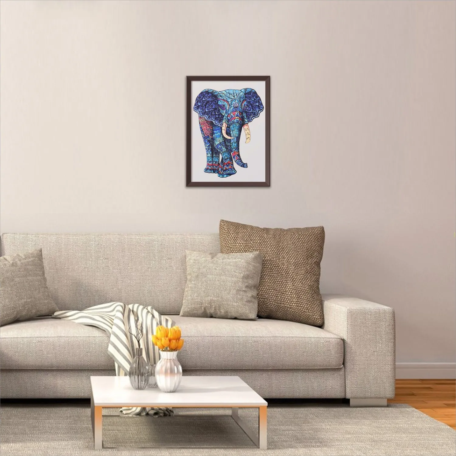 ACROPAQ Puzzle in Legno Elefante 150 Pezzi A4 21x29,7 cm