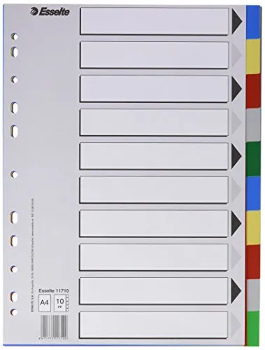 Esselte Oxford 11709 divisori A4 5 posizioni colorati