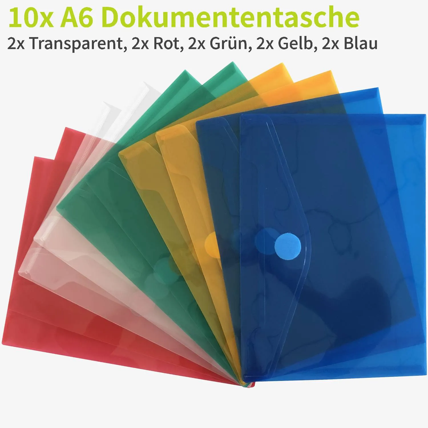 ACROPAQ Buste portadocumenti A6 10 pz con velcro assortite
