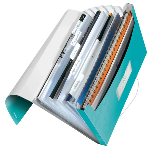Leitz WOW Cartella Soffietto A4 6 Scomparti Blu Ghiaccio