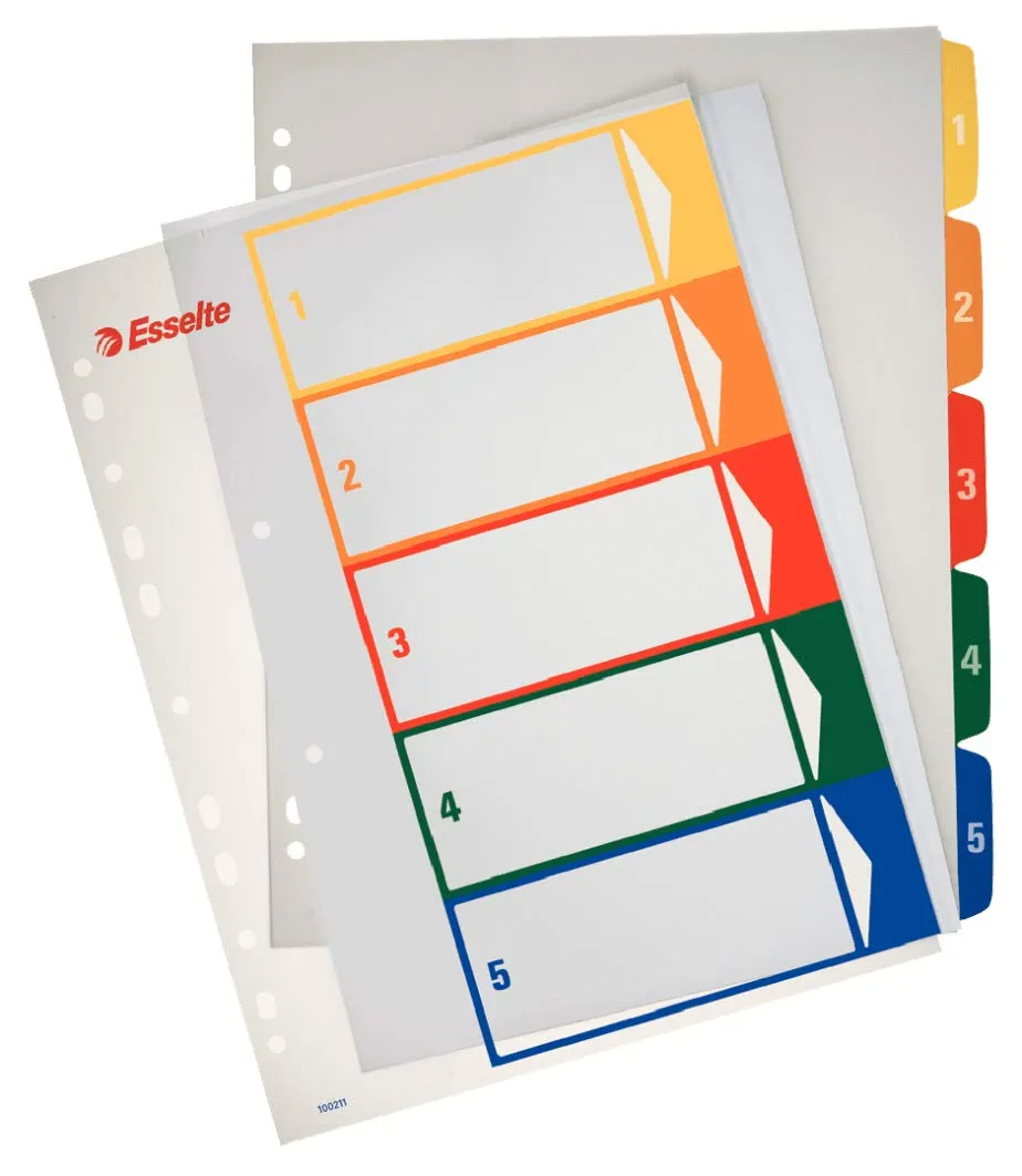 Esselte 1-10 rubrica divisori A4 Maxi 10 tasti colorati