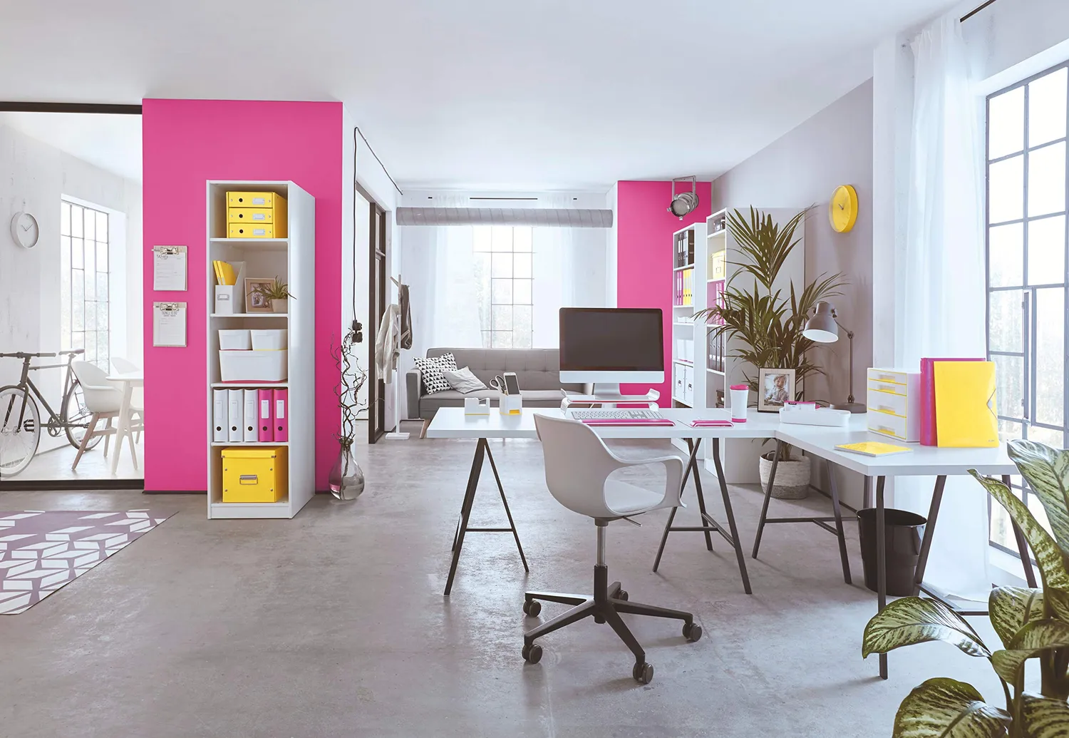 Leitz Ergo WOW Cartella Organizer Fucsia 6 Divisori A4