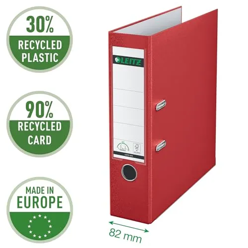Leitz 180 10105025 raccoglitore a leva rosso 80 mm 600 fogli