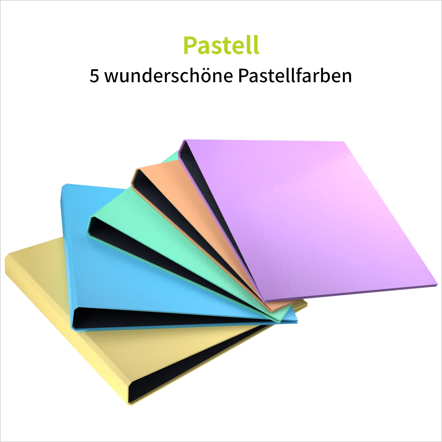 ACROPAQ Aquarell Raccoglitori ad Anelli A4 Set 5 Pezzi 4 cm