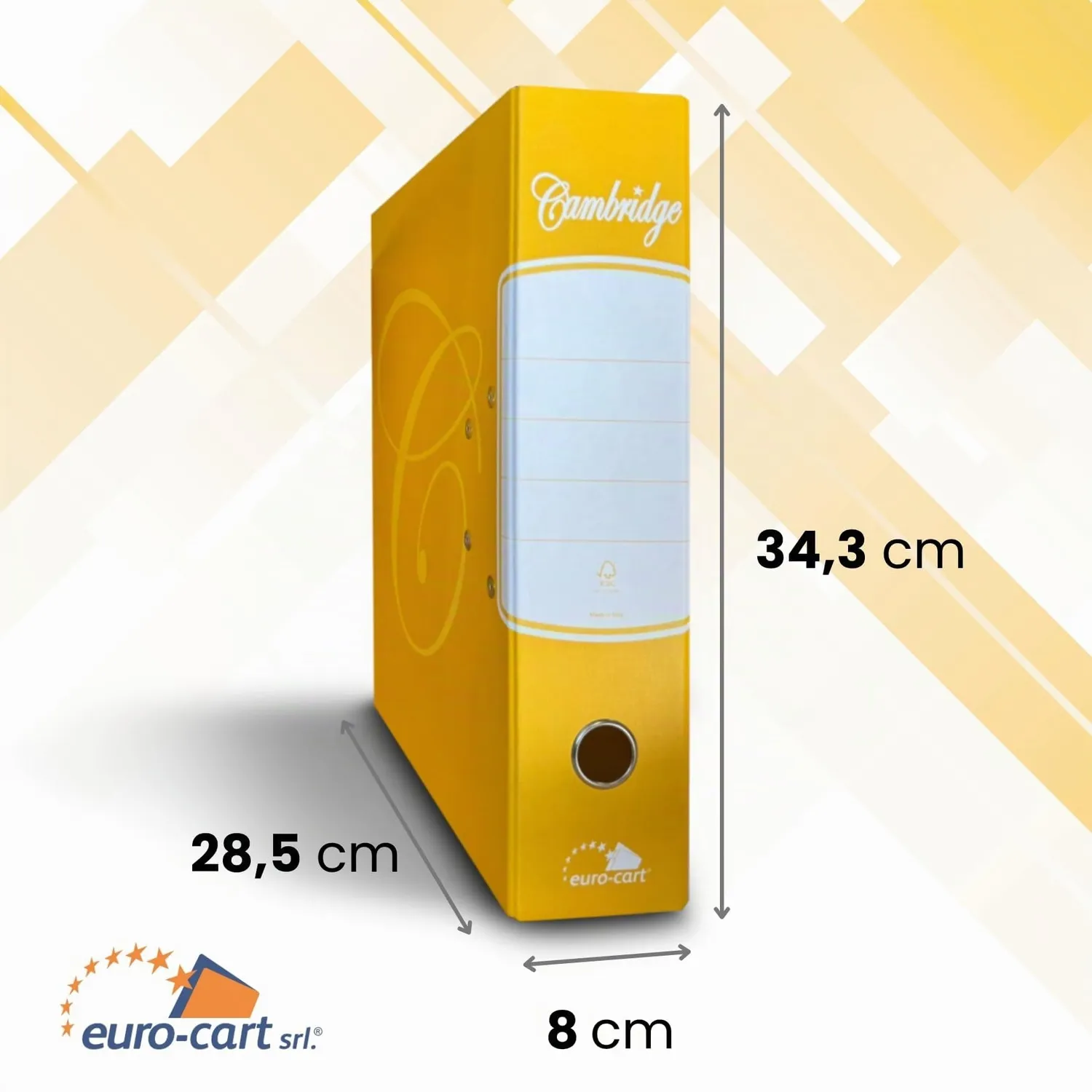 Euro Cart registratore leva A4 dorso 8cm giallo 1 pezzo