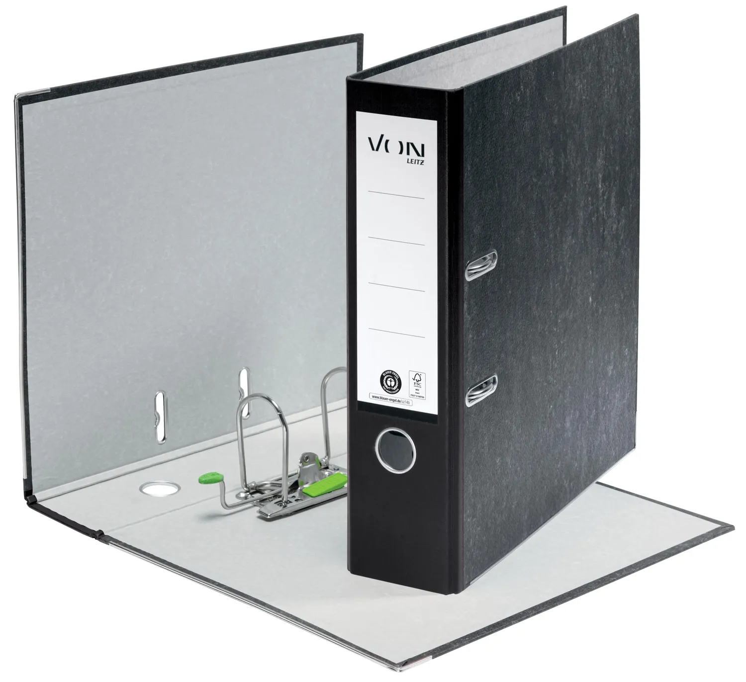 Leitz 10530095 raccoglitore 2 anelli nero 10 pezzi riciclato