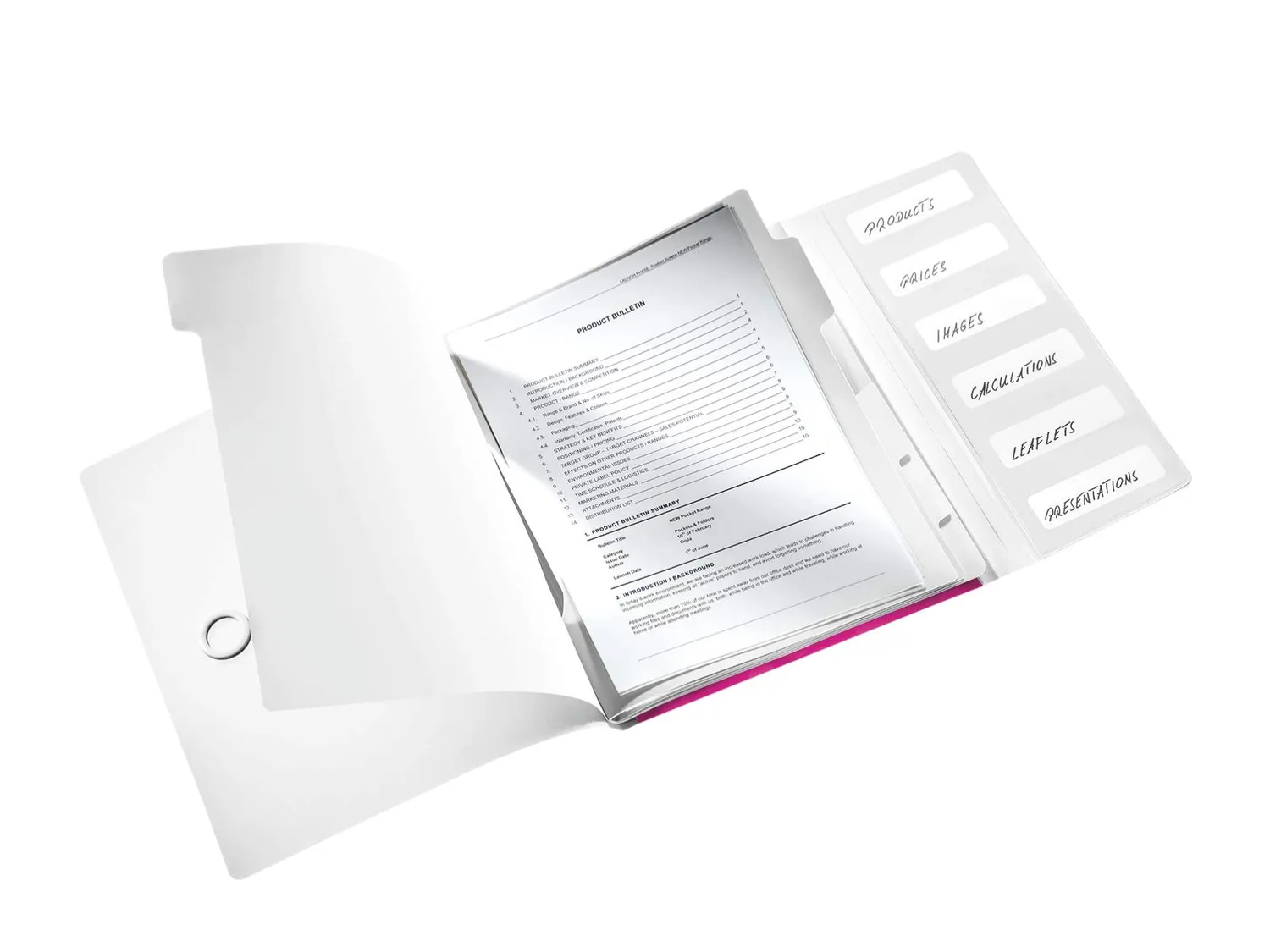 Leitz Ergo WOW Cartella Organizer Fucsia 6 Divisori A4