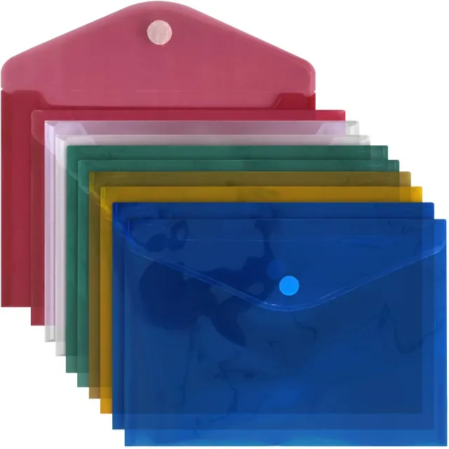 ACROPAQ A4 buste plastica velcro 10 pz colori assortiti