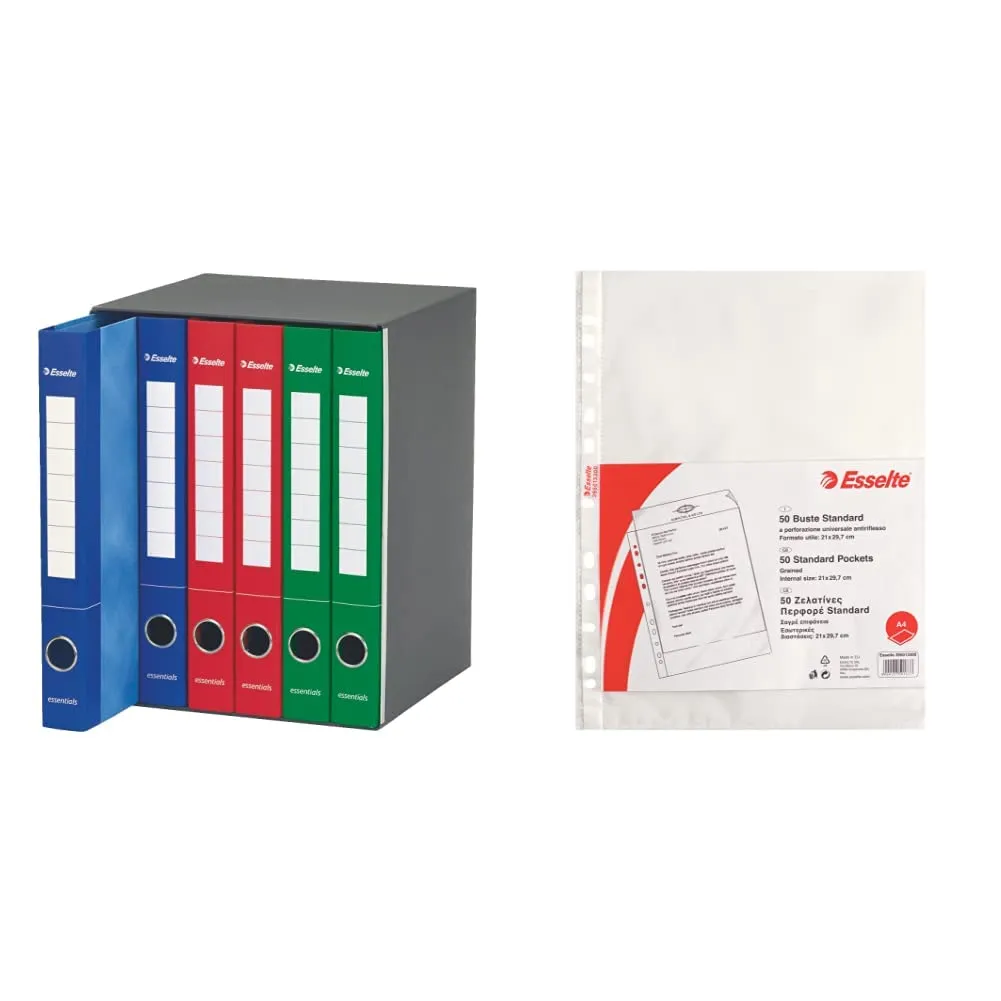 Esselte Essentials 391965000 raccoglitore 2 anelli assortiti 6 pezzi dorso 4 cm