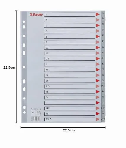 Esselte 100112 rubrica alfabetica A4 grigia A-Z