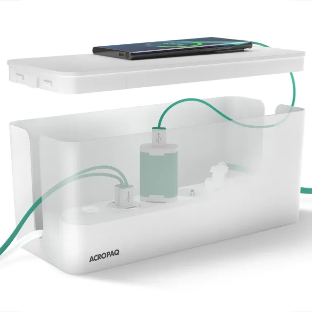 ACROPAQ Kabelbox Nascondi Cavi Medium Portaciabatta Bianco