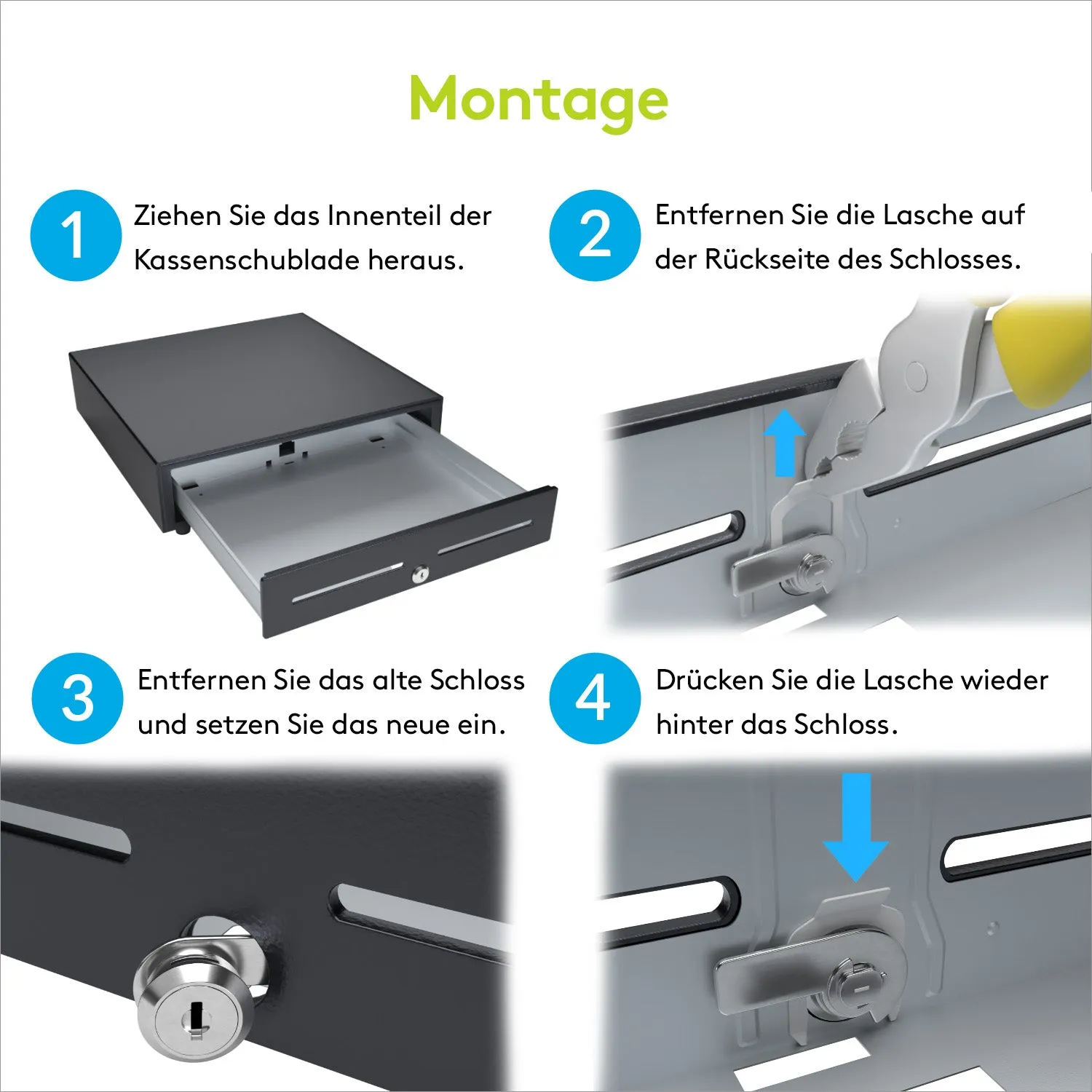 ACROPAQ Keylock serratura ricambio per cassetto soldi