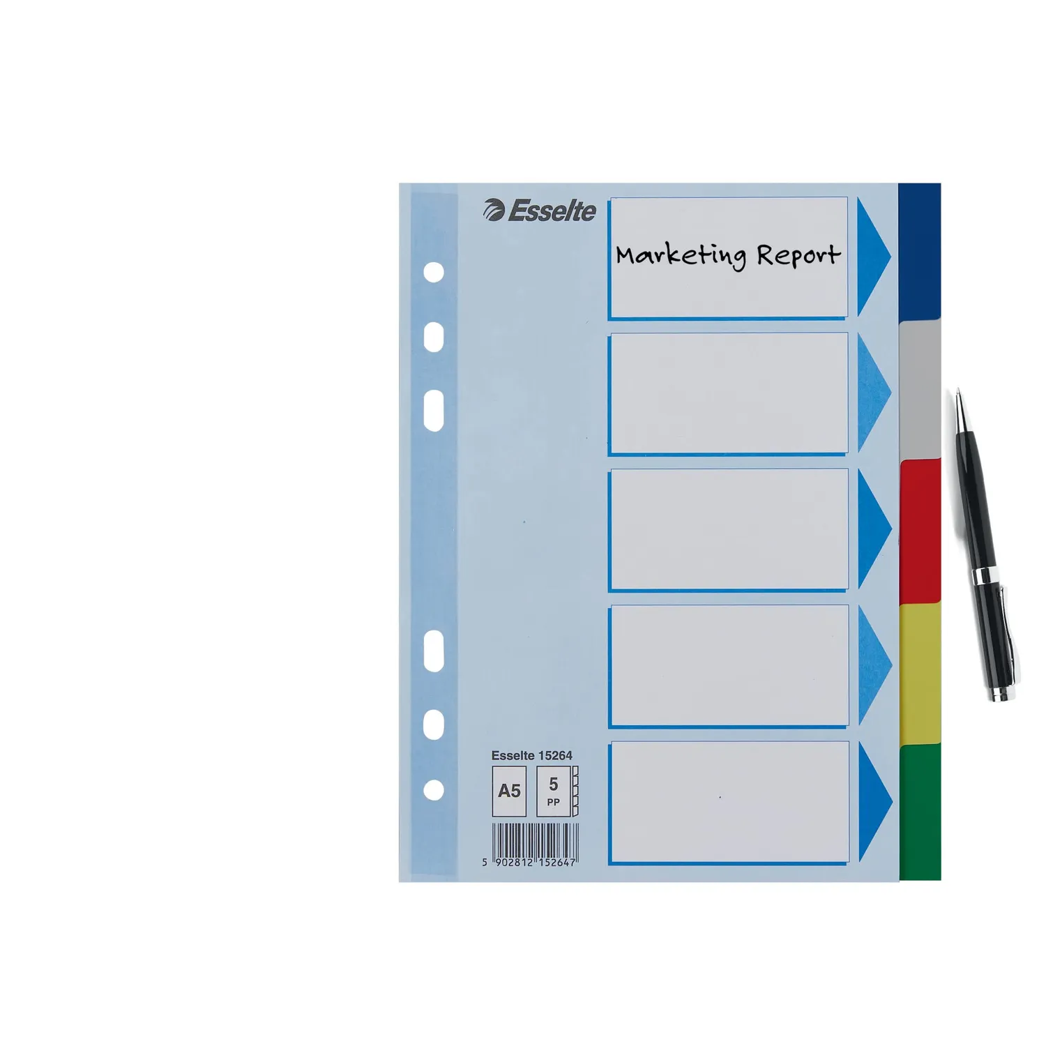 Esselte 15264 Divisori 5 Tasti A5 Multicolore
